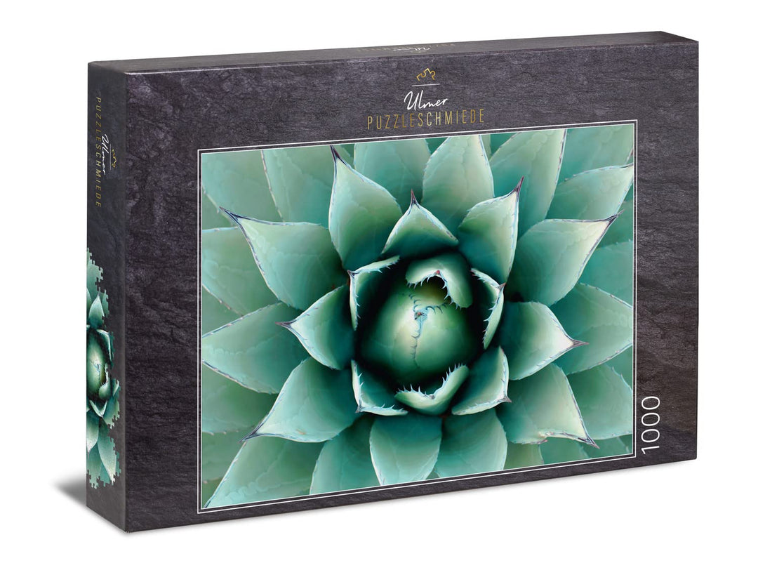 Ulmer Puzzleschmiede - Puzzle Agave - Anspruchsvolles Pflanzen-Motiv als 1000 Teile Puzzle - Makro-A