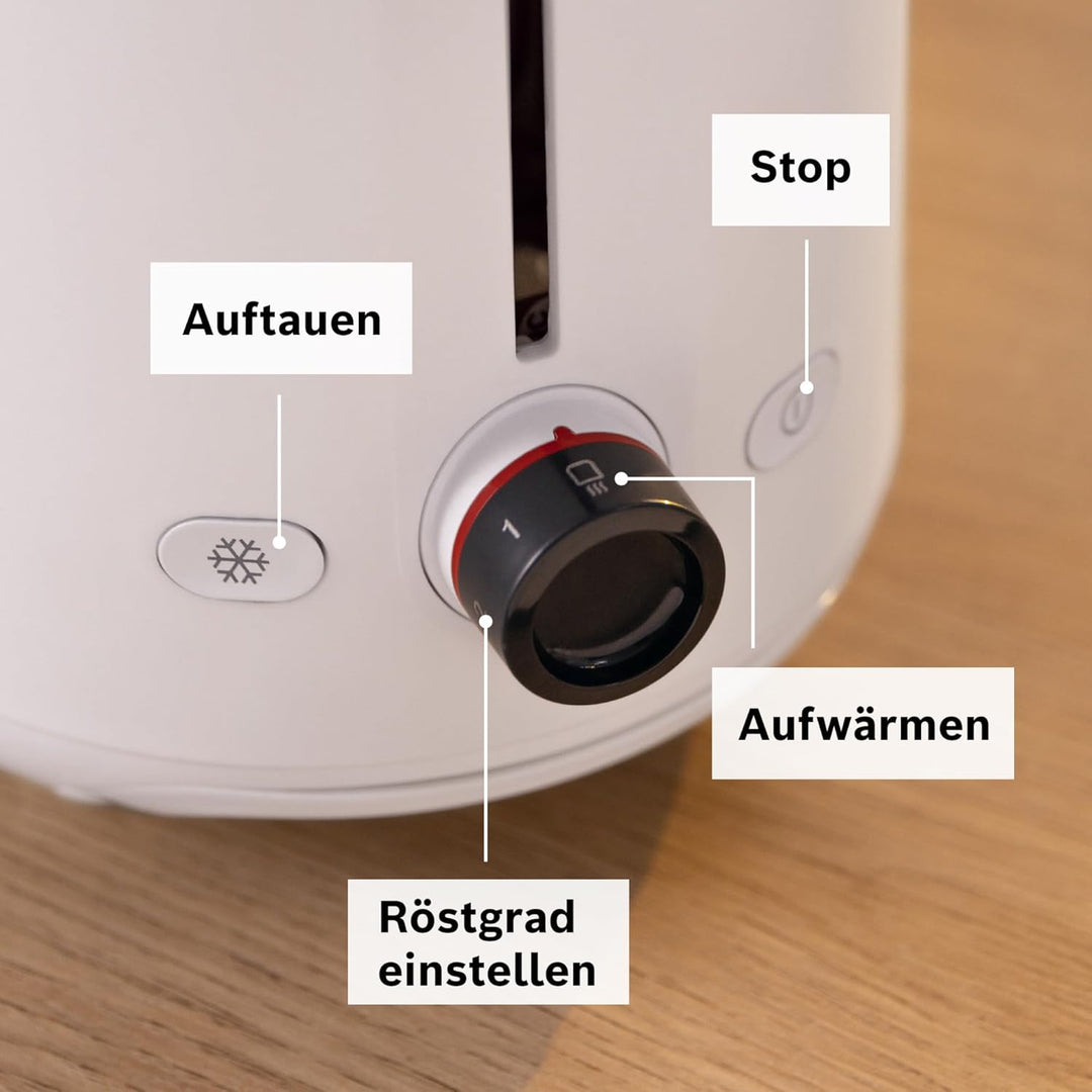 Bosch Kompakt Toaster MyMoment TAT2M121, integrierter Brötchenaufsatz, mit Auftaufunktion, mit Absch