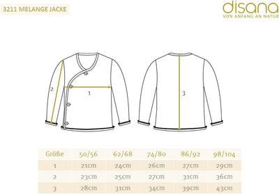 Disana MELANGE-JACKE, mit Wickelverschluss | 100% Bio-Merinowolle GOTS, IVN Best | Newborn Baby Klei