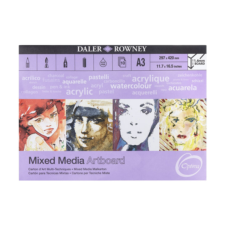 DR A3 Optima Mixed Media Pad, GDAOMBPA3 A3 Mixed Media Artboard, A3 Mixed Media Artboard