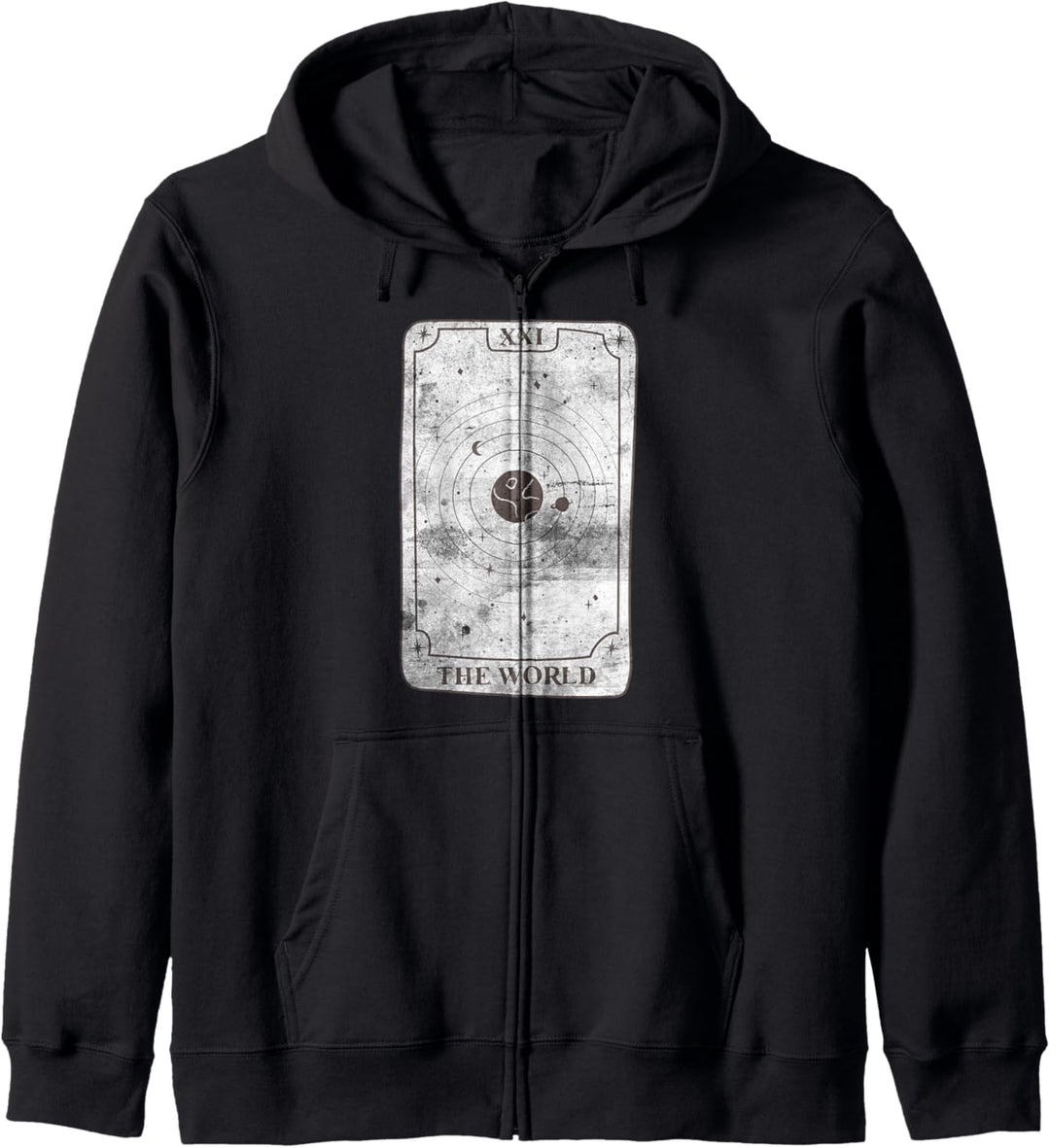 Tarot-Karte The World Witchy Witch Goth Emo Gothic Kawaii Kapuzenjacke