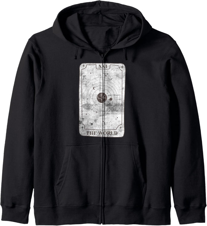 Tarot-Karte The World Witchy Witch Goth Emo Gothic Kawaii Kapuzenjacke
