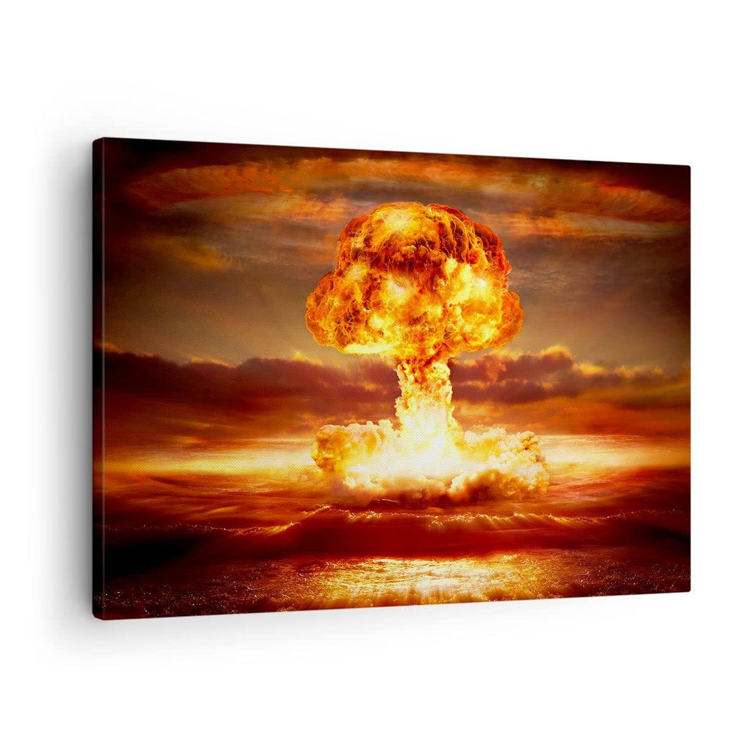 Bilder auf Leinwand Krieg Atombombe Pilz Apokalypse Leinwandbild 70x50cm Wandbilder Dekoration Wohnz