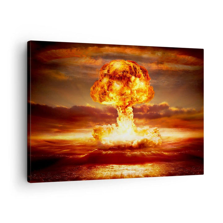 Bilder auf Leinwand Krieg Atombombe Pilz Apokalypse Leinwandbild 70x50cm Wandbilder Dekoration Wohnz