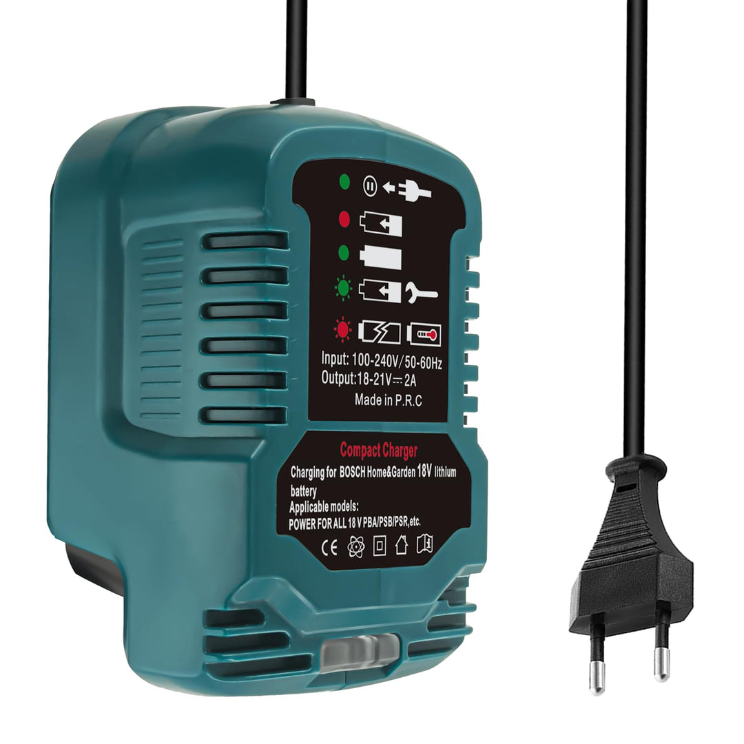 Ersatz Ladegerät für Bosch 18V PBA Haus und Garden System Akku, Tragbares Mini-Schnellladegerät mit