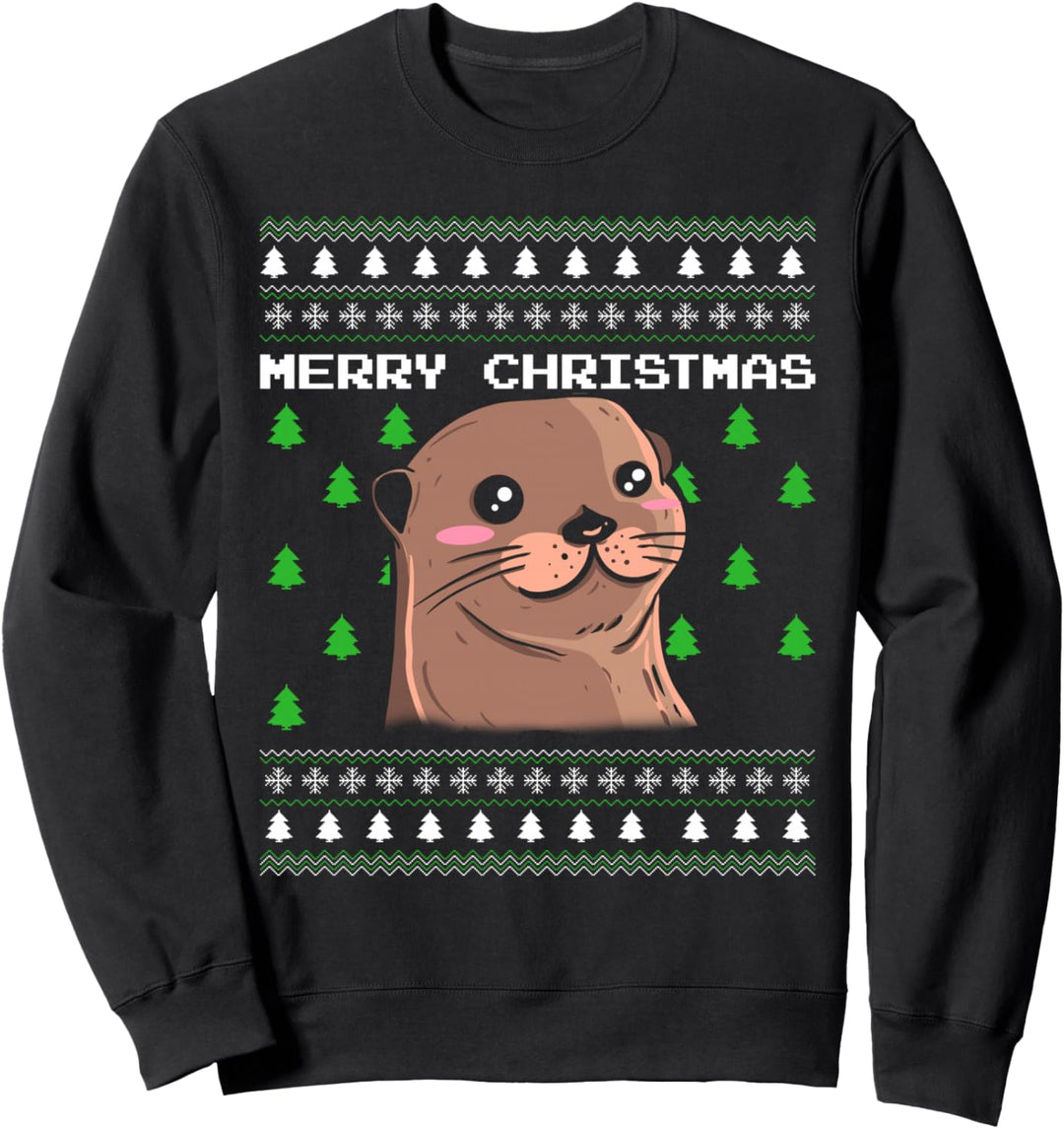 Ugly Christmas Otter Sweater Kostüm Christmas Santa Claus Sweatshirt