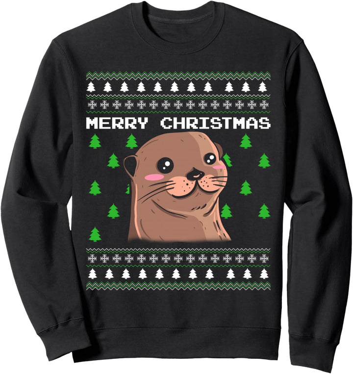 Ugly Christmas Otter Sweater Kostüm Christmas Santa Claus Sweatshirt