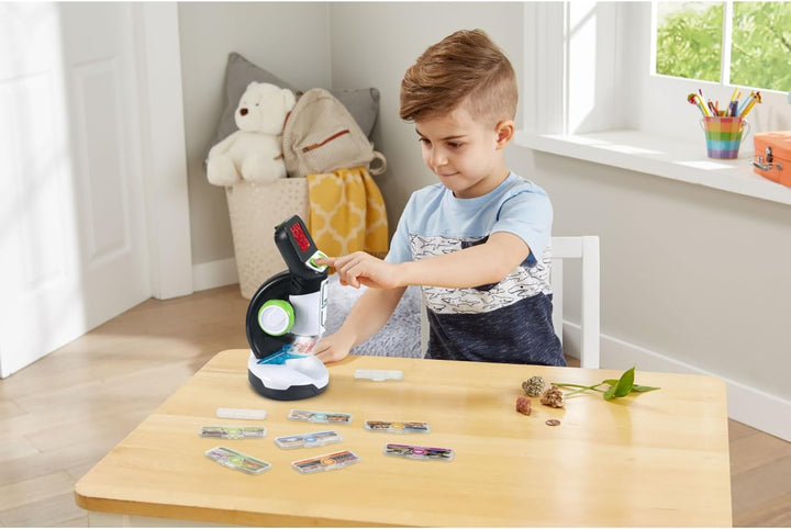 VTech Interaktives Videomikroskop, digitales Kindermikroskop mit Original-Video, 2,4-Zoll-Bildschirm