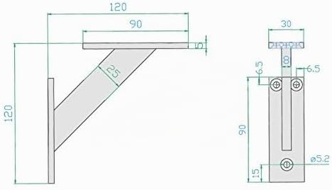 Alusfera Regalhalterung - Dekorative Regalwinkel - Regalhalter 120 mm - Wandregal Halterung - Langle