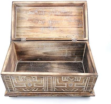 Artisanal Aufbewahrungstruhe aus Holz, Ethno-Stil, afrikanischer Stil