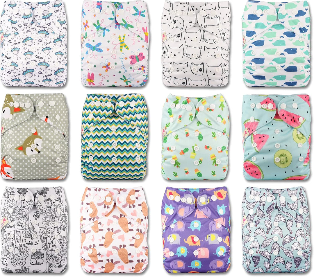 Littles and Bloomz FLP2-1203 Windel, wiederverwendbar, Standard-Popper, 12 Windeln 1203 12 Stück (1e