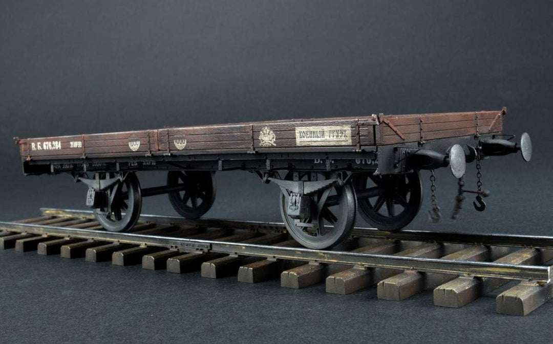 Mini Art 39004 1:35 Flachbett-Waggon 16,5t ungebremst - originalgetreue Nachbildung, Modellbau, Plas