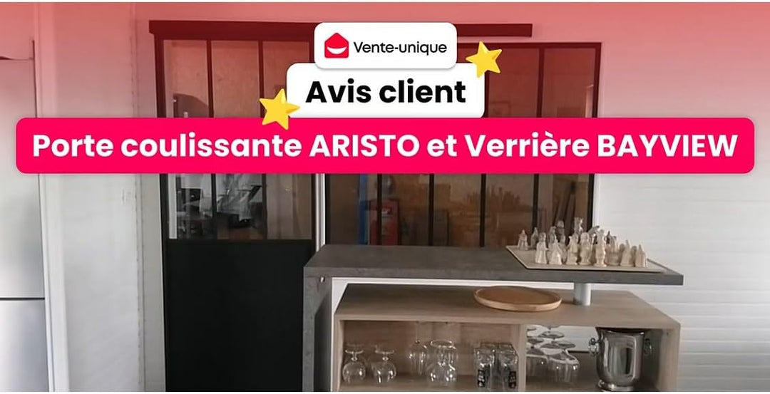 Vente-unique - Atelier-Glaswand - 90 x 130 cm - thermolackiertes Aluminium - Weiss - Bayview