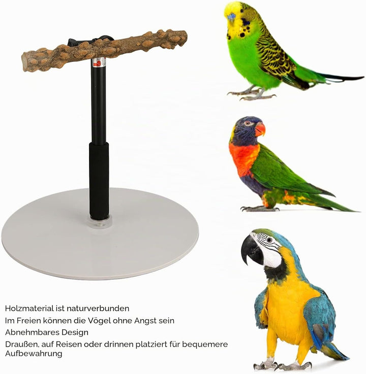 Papageien-Spielständer, Verstellbare Vogelstange, Tragbarer, Abnehmbarer Papageien-Spielständer für