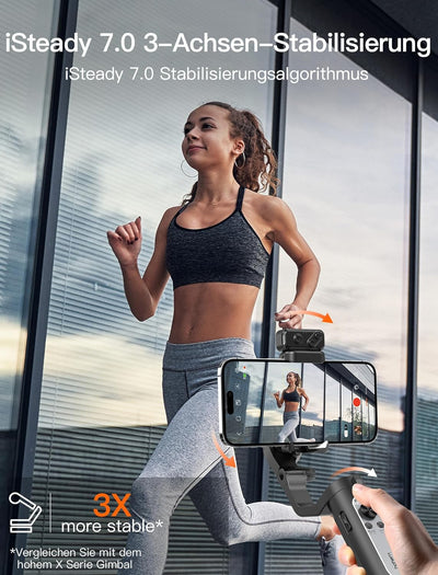 hohem iSteady XE Kit Gimbal für Smartphone, 3-Achsen Stabilisator für iPhone & Android mit Magnetisc