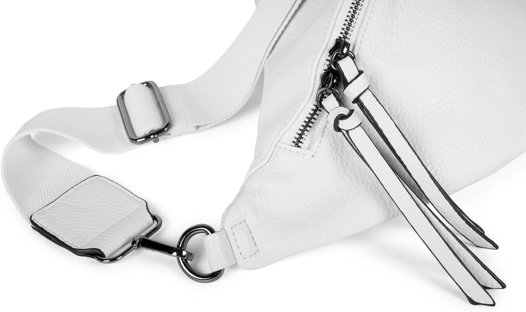 styleBREAKER Damen Halbmond Crossbody Schultertasche, abnehmbarer verstellbarer Schultergurt, Einfar