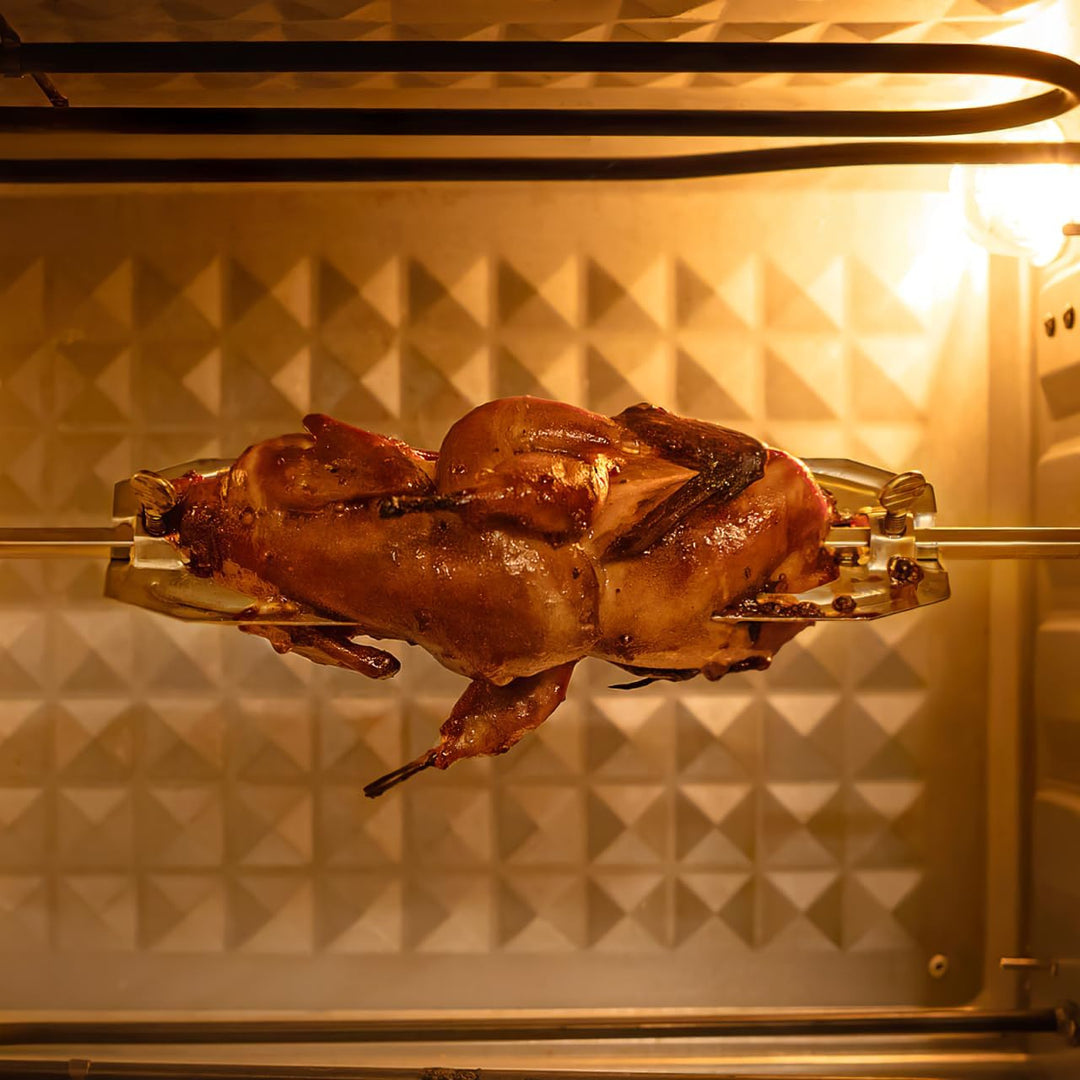 Drehspiess Grillgabel 25Cm Edelstahl Brathähnchengabel Für Heissluftfritteuse Und Backofen Rotierend