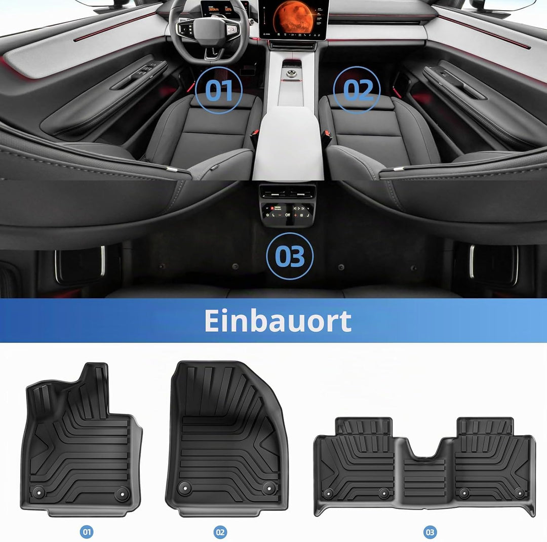 Smabee Fussmatten & Kofferraummatte kompatibel mit 2023 2024 Polestar 4 Cargo Rear Trunk Cargo Liner