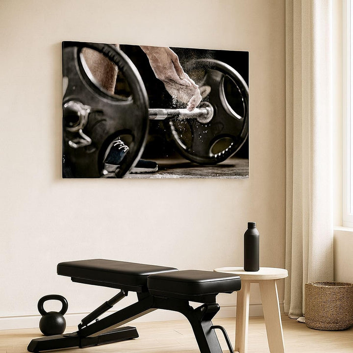 Bilder auf Leinwand 100x70cm Leinwandbild Sport athlet anheben fitness Gross Wanddeko Bild Schlafzim
