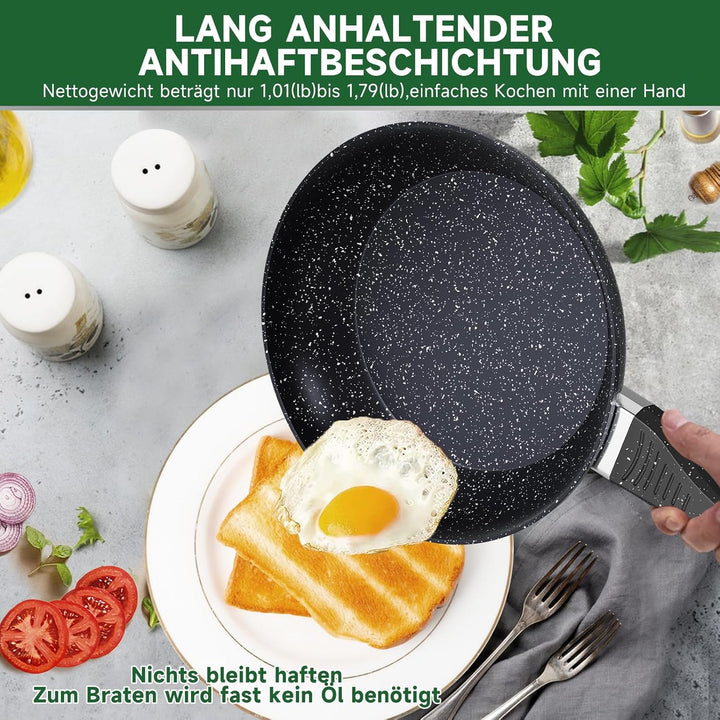 Scheffler Pfanne 20 cm, Bratpfanne,Pfanne Induktion,beschichtete Pfanne mit Antihaft-Beschichtung,ge