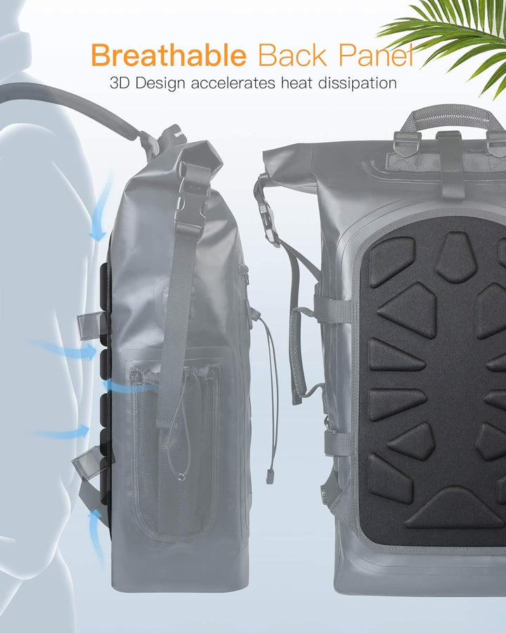 Inateck RollTop Rucksack Herren 30-35L wasserdichter multifunktionaler Organizer mit abnehmbarem Sch
