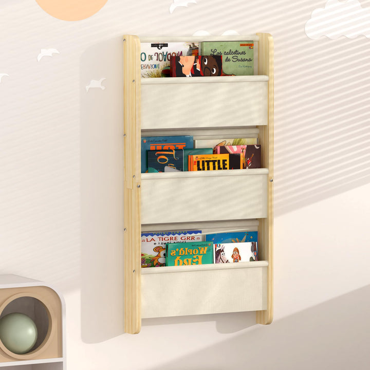 Alyoen Bücherregal Kinder Wand, Kinderregal aus Holz mit 3 Ebenen, 43x82cm kinderbücherregal für Kin