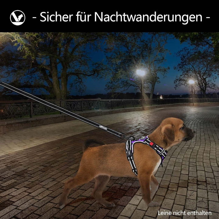 PoyPet Keine Pull Hundegeschirr Front Reflektierende Pet Weste für Hunde mit Einfache Kontrolle Grif