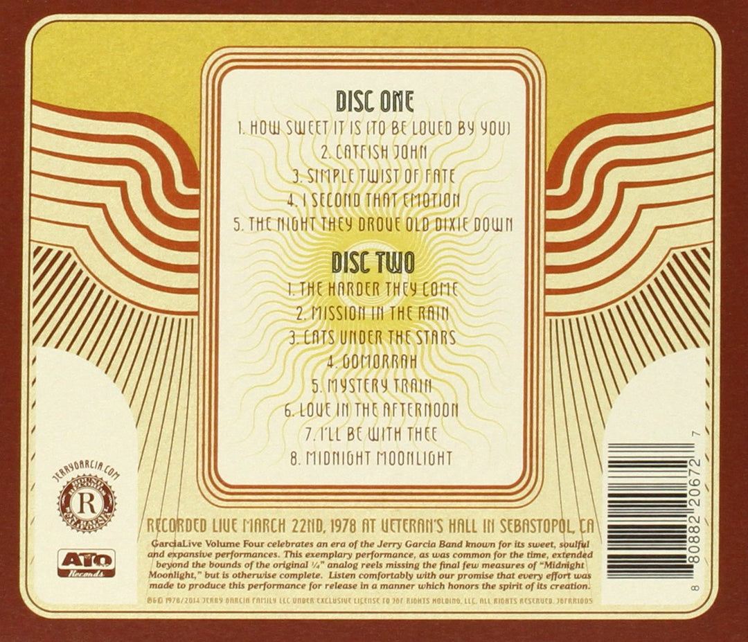 Garcialive 4: March 22Nd 1978 Veteran'S (Dig), Audio-CD