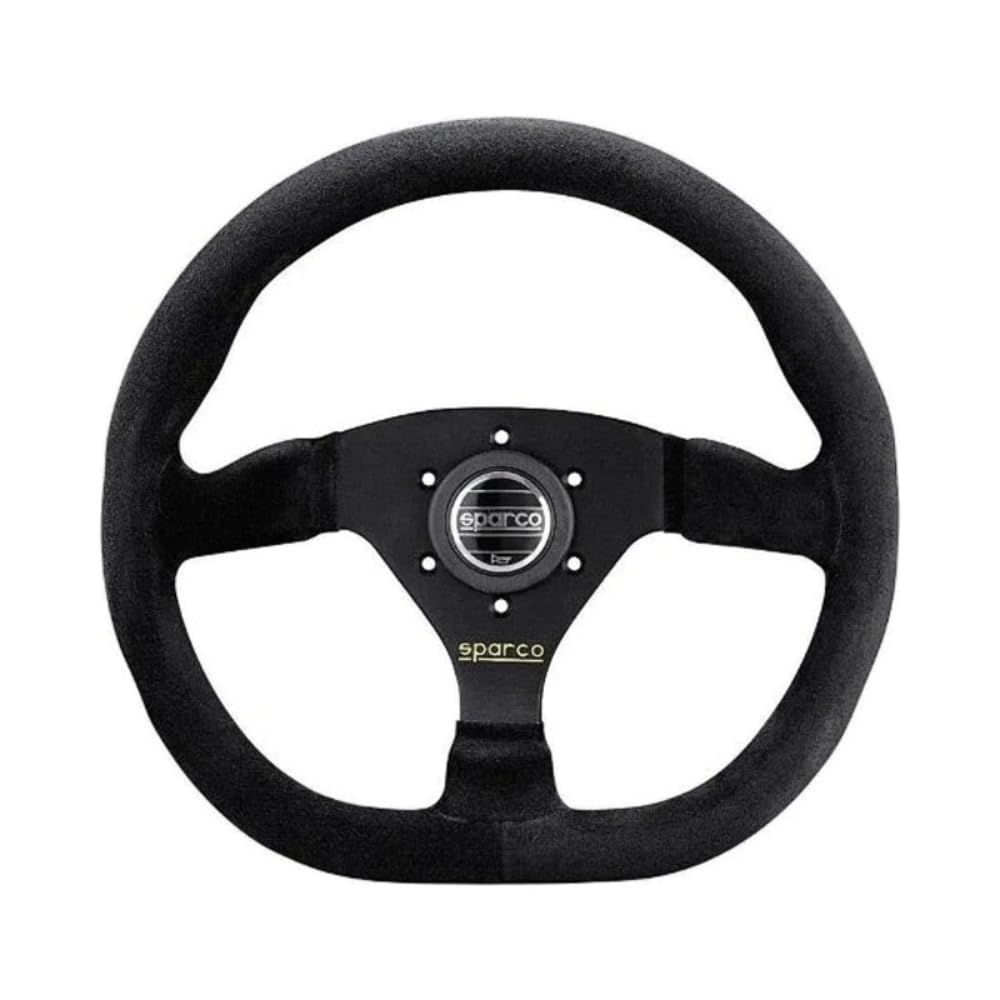 Sparco Universelles Sportlenkrad 'L360 Flat' - Schwarz Wildleder - Diameter 330mm, Schwarz