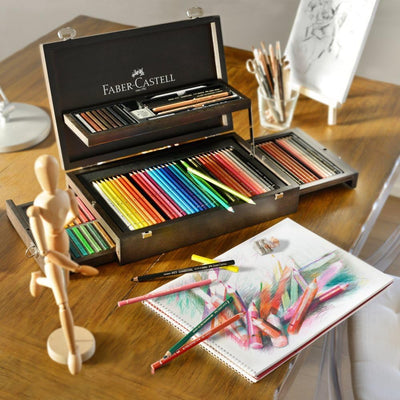 Faber-Castell 110086 - Art & Graphic Collection Holzkoffer Holzkoffer 126-teilig, Holzkoffer 126-tei