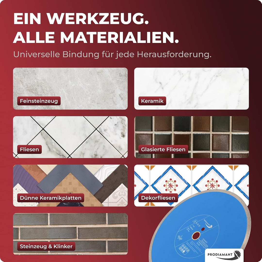 PRODIAMANT Profi Diamant-Fliesenscheibe Pro-Rim F702 350mm Bohrung 30mm mit Ring 25,4mm für Nassschn