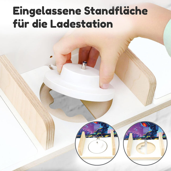 stadtecken Holzregal für Musikbox I Geeignet für die Toniebox und ca. 50 Tonies I Perfekte Tonie Auf