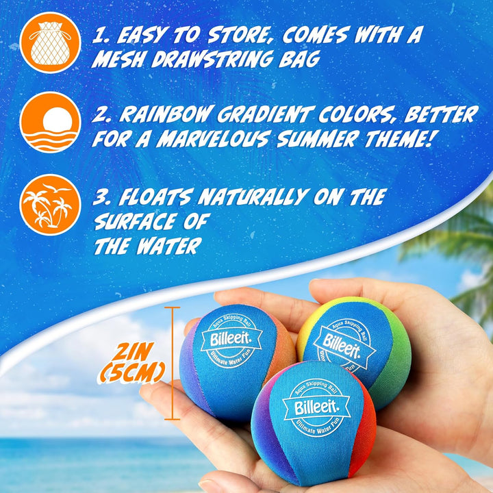 Water Skipping Balls Set Series Azure Vortex Play, 5 Runde Bälle