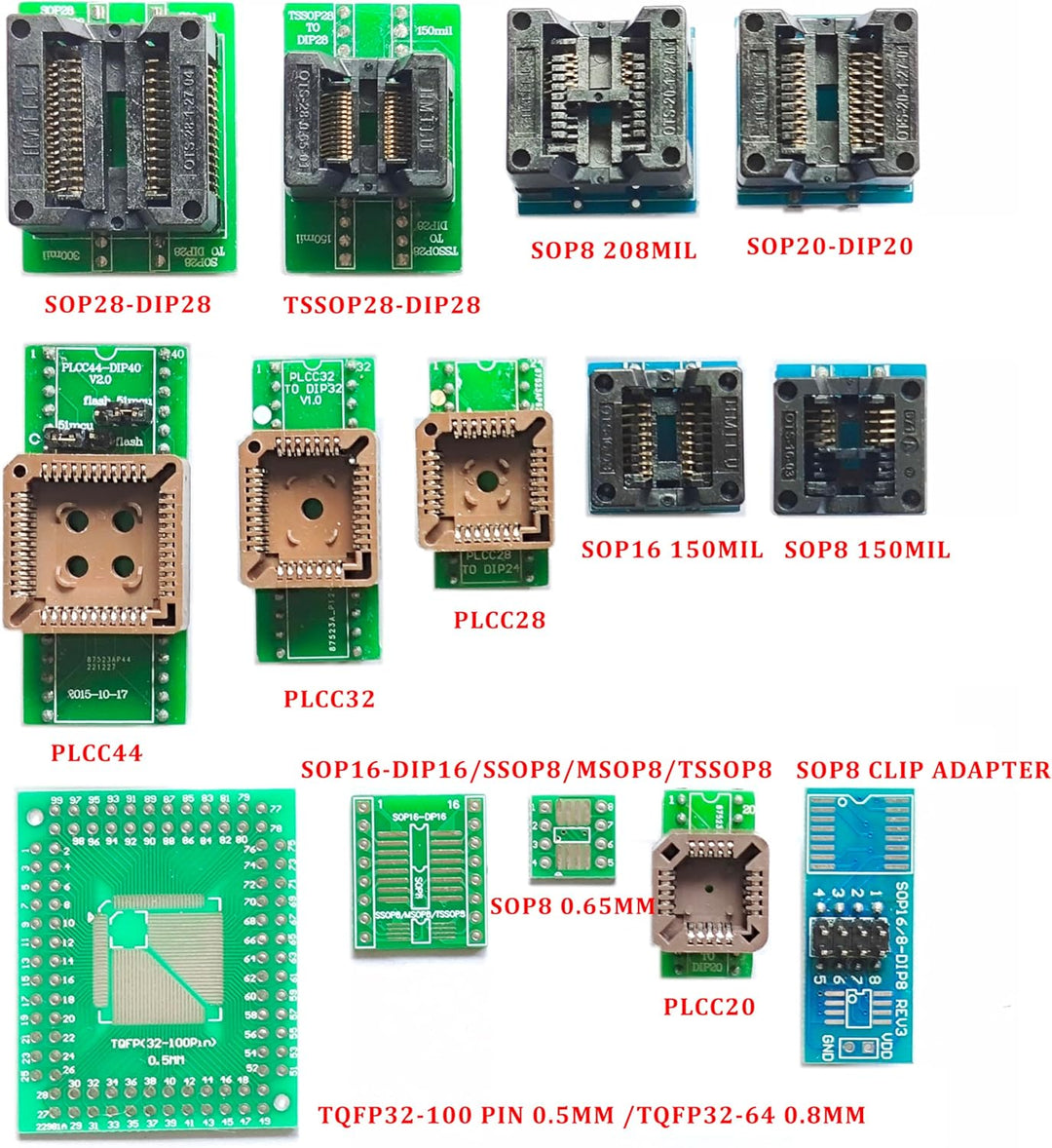 XGOIENZI 14pcs SOP scoket MCU Test Socket Programming Adapter ic chip avr Programmer for Programmer