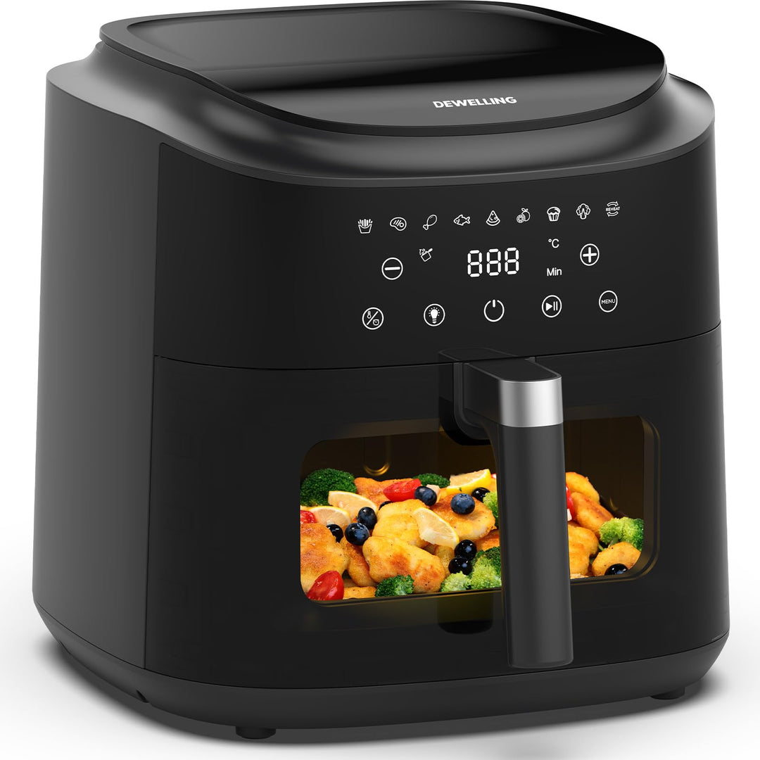 Heissluftfritteuse XXL 9L – 2350W Airfryer für Schnellgar, Heissluftfriteuse mit grossem Sichtfenste