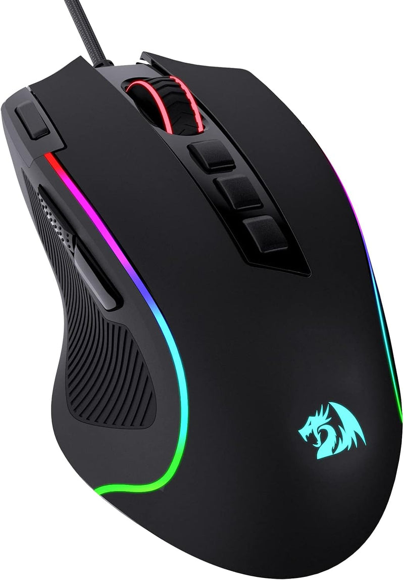 Redragon M612 Predator RGB Gaming Maus, 8000 DPI kabelgebundene optische Gamer-Maus mit 11 programmi