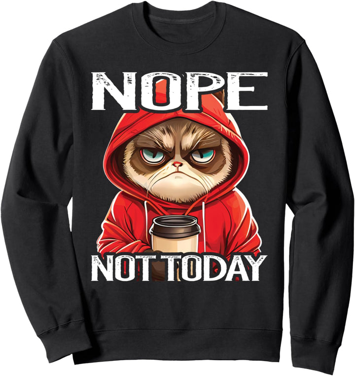 Katze Spruch Lustig Geschenk I Nope Not Today I Katze Nope Sweatshirt