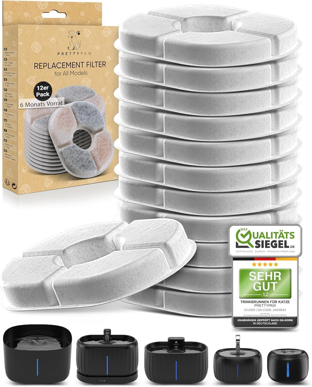 PrettyPaw Aqua Flow (Filter 12 Packung, Filter 12 Packung)