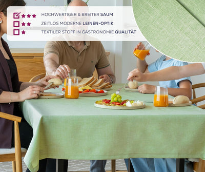 BEAUTEX fleckenabweisende und bügelfreie Tischdecke - Tischtuch mit Lotuseffekt - Tischwäsche in Lei