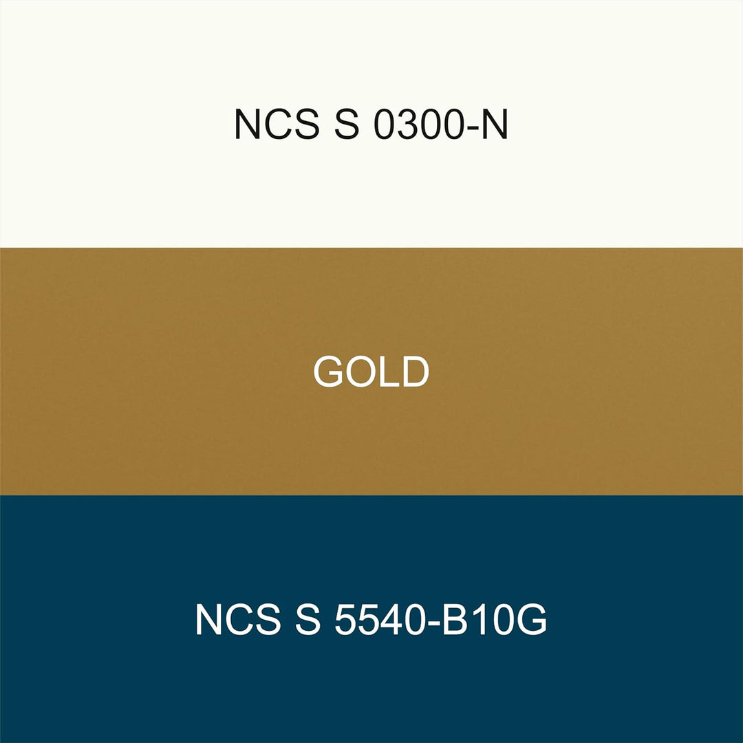 CalleaDesign - Mike Wanduhr 42 x 42 cm [Blaugrün, Weiss, Gold, Blaugrün