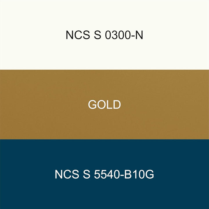CalleaDesign - Mike Wanduhr 42 x 42 cm [Blaugrün, Weiss, Gold, Blaugrün