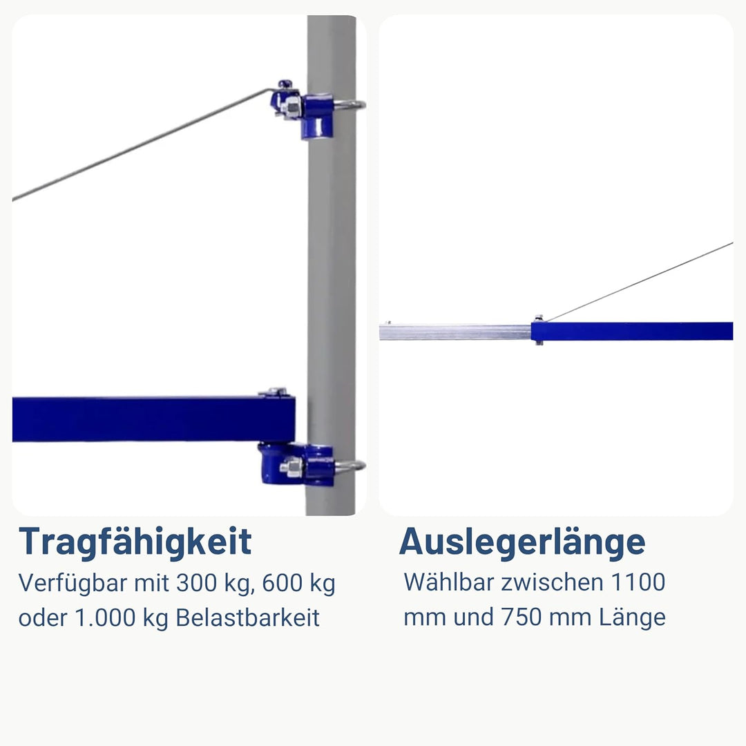 Schwenkarm für Seilwinden 600 kg Tragkraft Kranarm Ausleger Lastarm SWIVEL Halterung für Flaschenzug