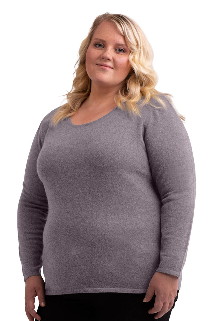 Damen Pullover aus 100% Kaschmir in grossen Grössen | Sweater Rundhals Übergrösse 3XL Grosse Grössen