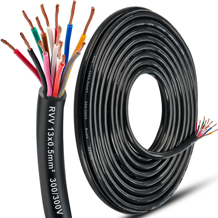 Anhänger Kabel Autokabel 13 Pin, Automotive 13 Core Kabel Fahrzeugleitung 0,5mm², 5M Abschleppkabel