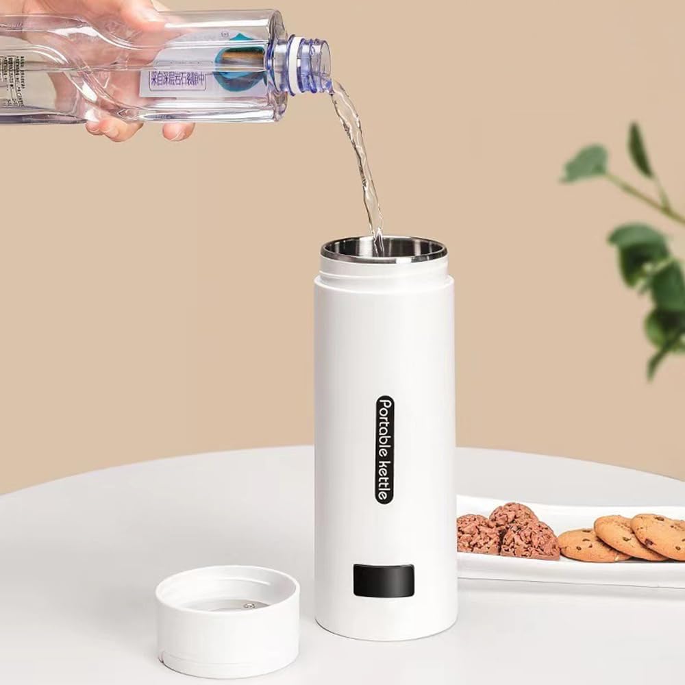 500 ml Reise-Wasserkocher, Kleiner elektrischer Wasserbecher mit LED-Temperaturanzeige mit Automatis