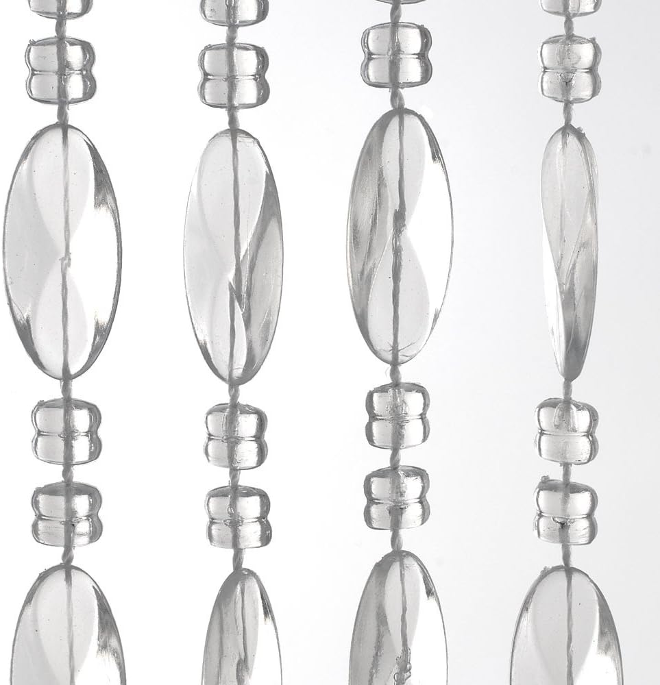 HAB & GUT -DV03461- Türvorhang TWISTER, KLAR / SEHR DICHT mit 68 Strängen, 90 x 200 cm, Perlenvorhan