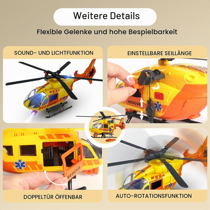 Grünes Militärspielzeug mit grossem Hubschrauber, Armeespielzeug mit Lichtern und Geräuschen, Geburt