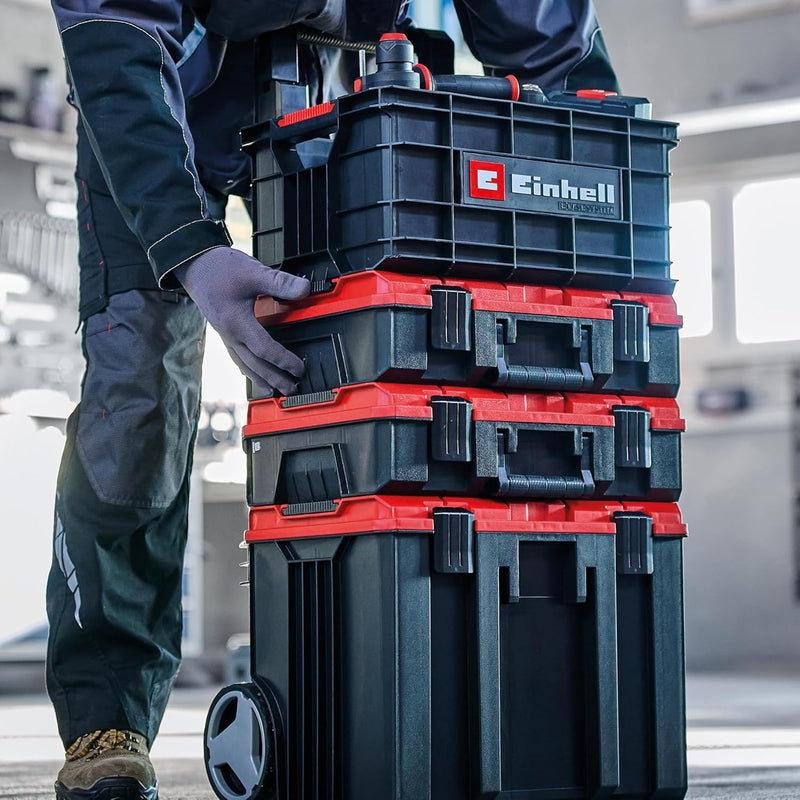 Original Einhell E-Case Werkzeugkiste (max. 90 kg, stapelbar, verriegelbar, kombinierbar mit Einhell