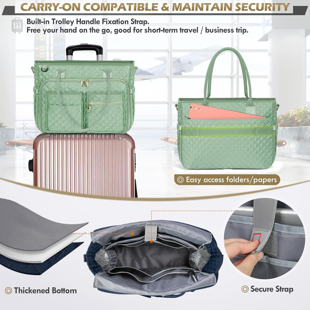 RAINSMORE Lehrertasche 15.6 Zoll Laptoptasche Damen Aktentasche mit Isolierter Tasche Arbeitstasche
