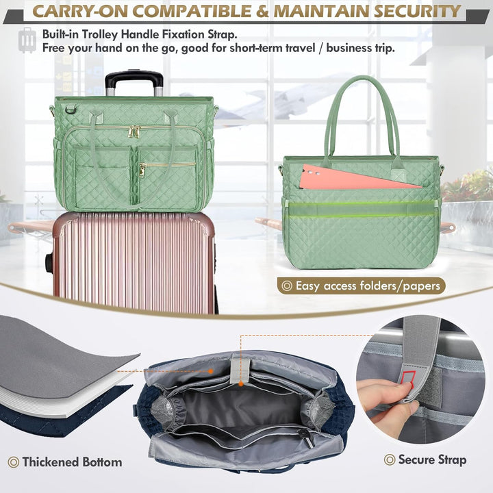 RAINSMORE Lehrertasche 15.6 Zoll Laptoptasche Damen Aktentasche mit Isolierter Tasche Arbeitstasche